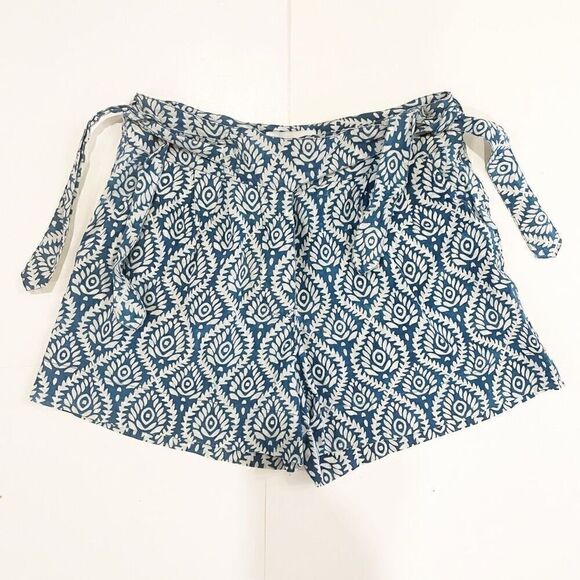 Anthropologie Kopal Shorts Blue Lotus Block Print Size Small $150.00 - Picture 4 of 9
